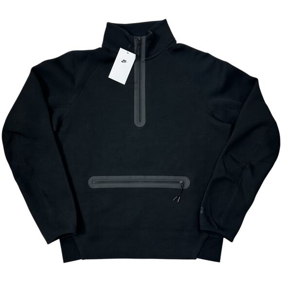 Nike Sportswear Tech Fleece 1/2-Zip Sweatshirt Mens Medium Black FB7998-010 NEW - Picture 1 of 5